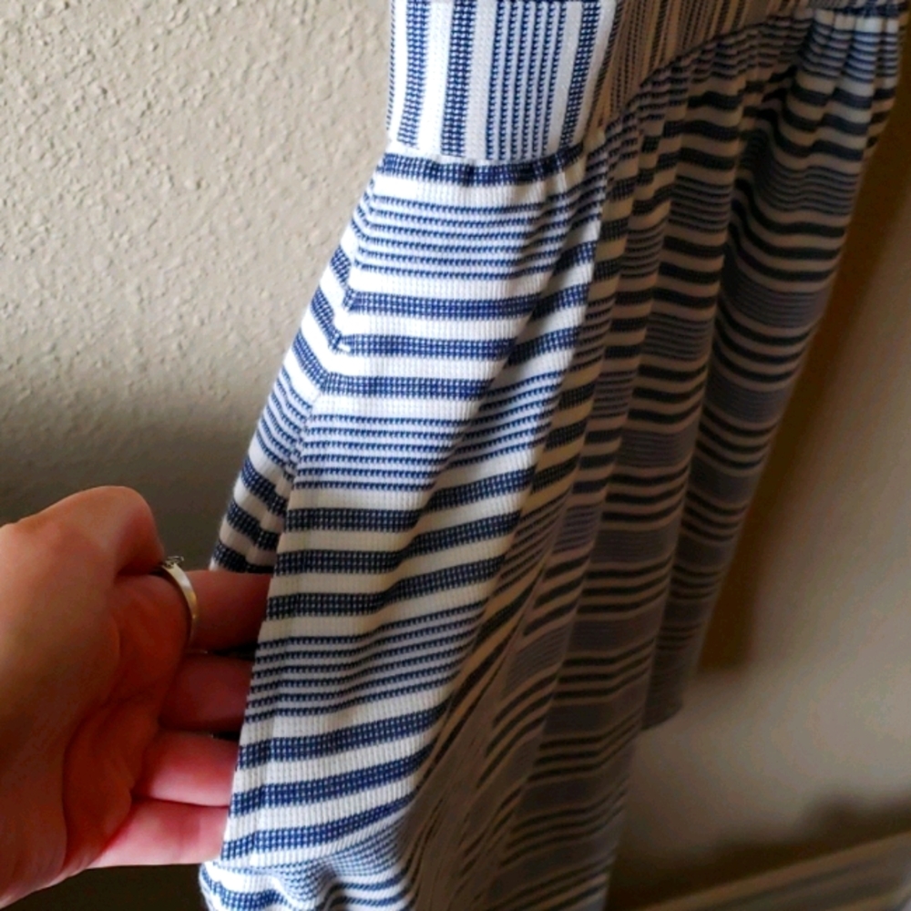 Striped cinch waist dress